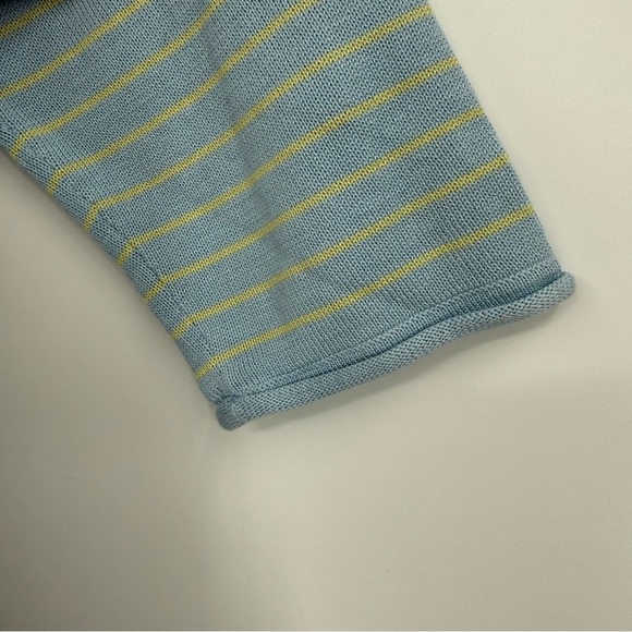 Talbots Women’s Sweater Silk Cotton Size 1XP Blue Stripe Pullover 3/4 Sleeve - Picture 7 of 8